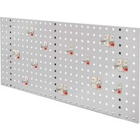 Kappes ®RasterPlan by ABAX Einsteigerset 2 1x Lochplatte 1000x450mm 1x Werkzeughaltersortiment 12-teilig Lichtgrau RAL 7035 von Kappes