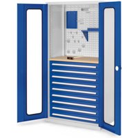 Kappes Schubladenschrank RasterPlan RAL 7035/5010 Mod. 37 Sichtfenstertüren von Kappes