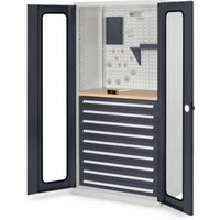 Kappes Schubladenschrank RasterPlan RAL 7035/7016 Mod. 37 Sichtfenstertüren von Kappes