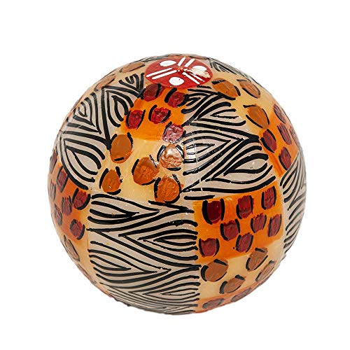 Kapula Südafrikanische Kugelkerze – handbemalte dekorative Kerze – Tierdruck-Design – 12 cm – Fair Trade von Kapula