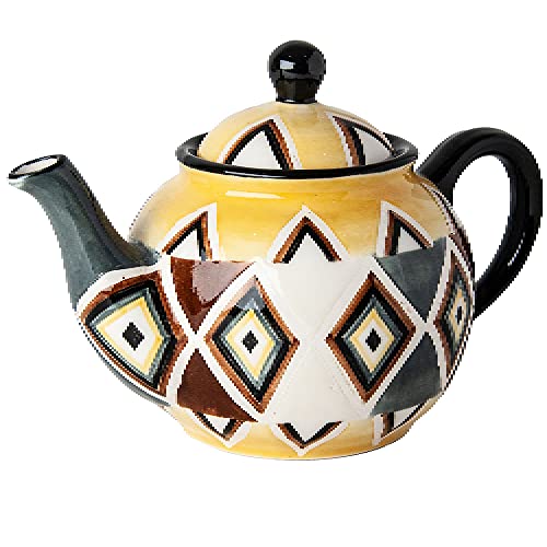 Kapula Teekanne aus Keramik, handbemalt, Fair Trade, südafrikanisches schickes Design, spülmaschinengeeignet von Kapula