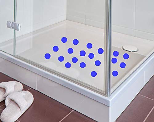 Kara.Grip 8 STK Anti Rutsch Punkte in gekörnt farbig in 5 cm Durchmesser für Ihre Dusche oder Badewanne im Badezimmer (blau RAL 5015) von Kara.Grip