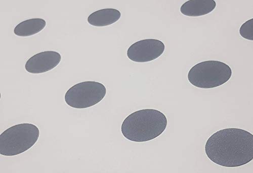 Kara.Grip Anti Rutsch Punkte in gekörnt klar transparent oder farbig in verschiedenen Größen für Ihre Dusche oder Badewanne im Badezimmer (grau RAL 7010, 10 STK in 9 cm) von Kara.Grip