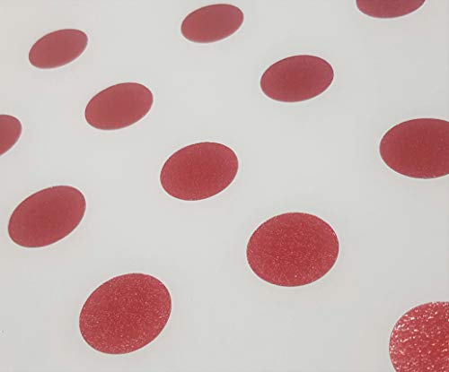 Kara.Grip Anti Rutsch Punkte in gekörnt klar transparent oder farbig in verschiedenen Größen für Ihre Dusche oder Badewanne im Badezimmer (rot RAL 3003, 24 STK in 5 cm) von Kara.Grip