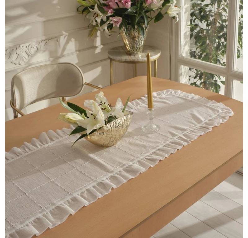 Karaca Home Bettwäsche Lalisa Tischläufer Tischdecke Tischband Table Runner 45X150 cm Beige von Karaca Home