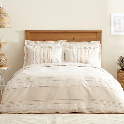 Karaca Home Keira 100% Baumwolle Doppelbettbezug-Set, Beige von Karaca Home