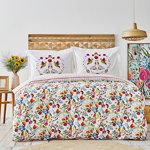 Karaca Home Parlin Bettwäsche- Set in Übergröße für Doppelbett in Fuchsia 100% Baumwolle Weiche Bettwäsche Set, Deckenbezug, Bettbezug und Kissenbezug -Baumwolle Bettwaesche Set von Karaca Home