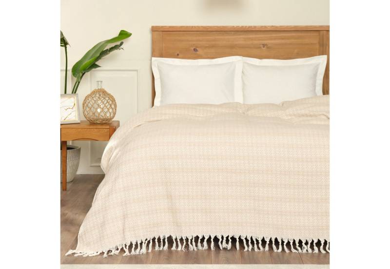 Karaca Bettwäsche Karaca Home Destina Beige Doppel Tagesdecke Bettdecke Mehrzweckdecke von Karaca