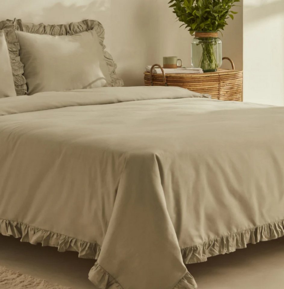 Karaca Bettwäsche Karaca Home Pure Ruffle 100% Baumwolle King Size Bettbezug Sage Karaca Bettwäsche Karaca Home Pure Ruffle 100% Baumwolle King Size Bettbezug Sage von Karaca