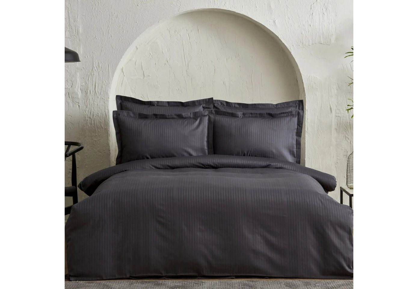 Karaca Bettwäsche Karaca Home Uniq 100% Baumwolle Satin Einzel Bettbezug Set, Anthrazit Karaca Bettwäsche Karaca Home Uniq 100% Baumwolle Satin Einzel Bettbezug Set, Anthrazit von Karaca