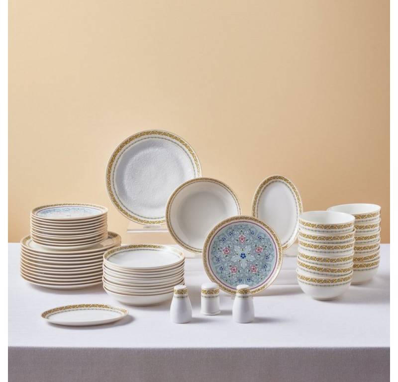Karaca Frühstücks-Geschirrset Karaca Forever Bone Bondi, 53-teiliges Tafelservice für 12 Personen von Karaca