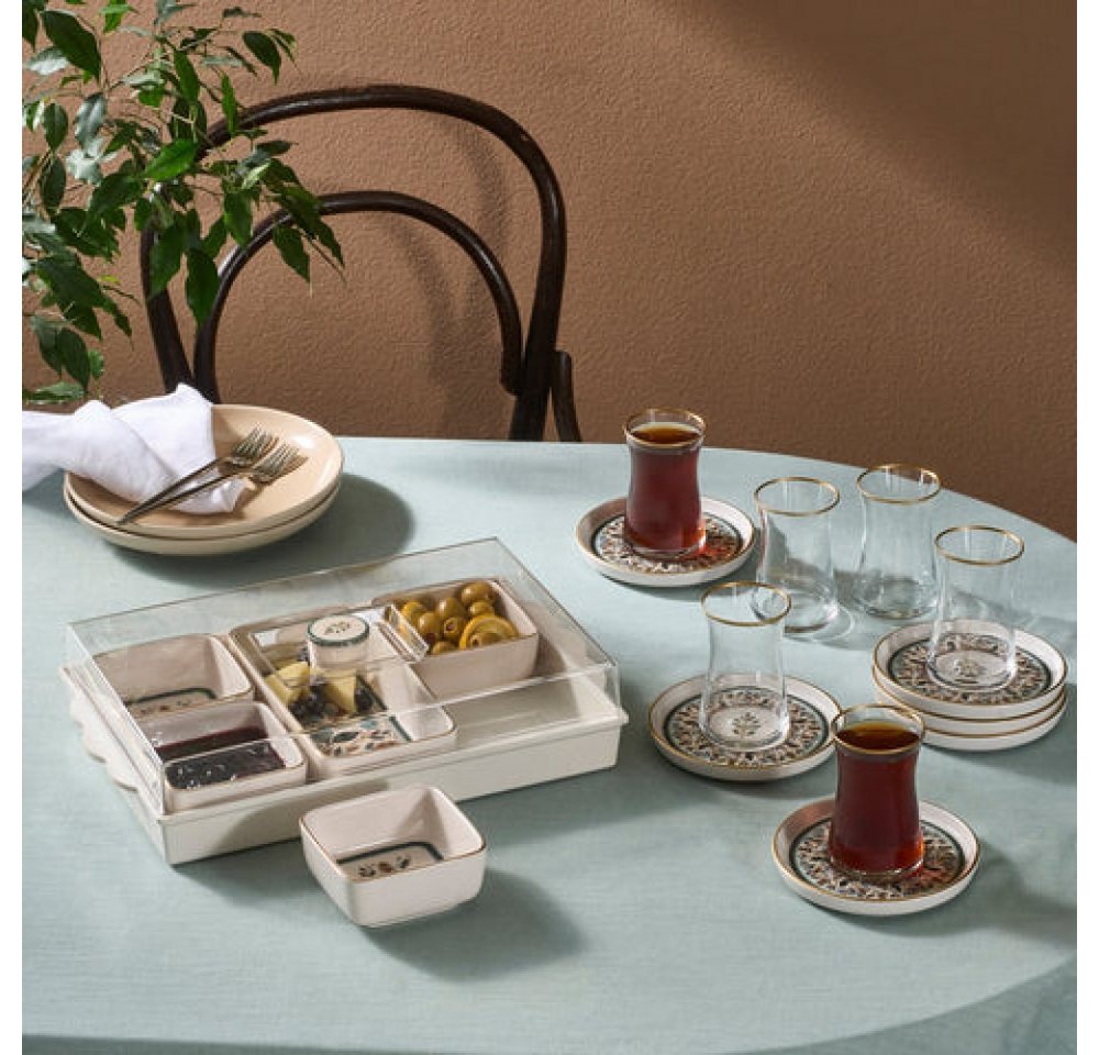 Karaca Frühstücksteller Karaca Clara 7-teiliges Keramik-Frühstücksset, Mehrfarbig Karaca Frühstücksteller Karaca Clara 7-teiliges Keramik-Frühstücksset, Mehrfarbig von Karaca