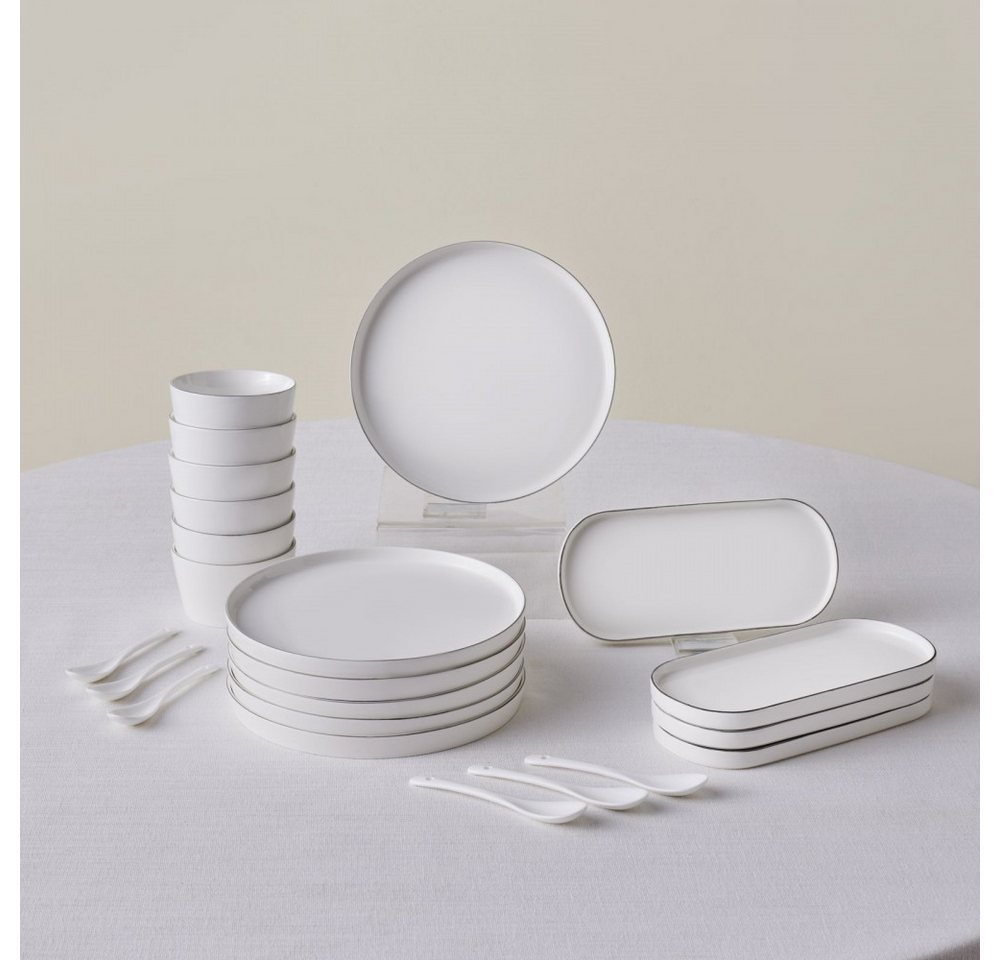 Karaca Frühstücksteller Forever Bone Bomo Frühstücksset 22-tlg für 6 Personen, Platin Karaca Frühstücksteller Forever Bone Bomo Frühstücksset 22-tlg für 6 Personen, Platin von Karaca