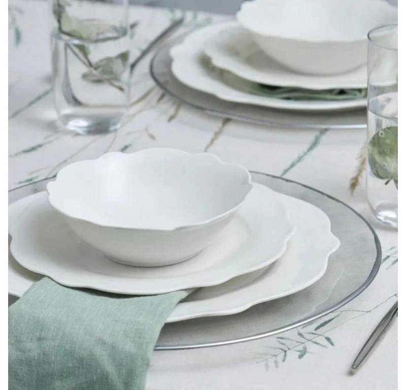 Karaca Geschirr-Set Daisy für 4 Personen Geschirrset 12 Teilig New Generation Bone Weiß von Karaca