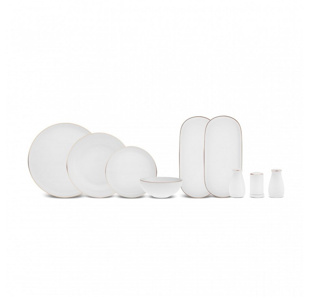 Karaca Geschirr-Set Karaca Favaro Tafelservice für 12 Personen, 53-teilig, Gold von Karaca