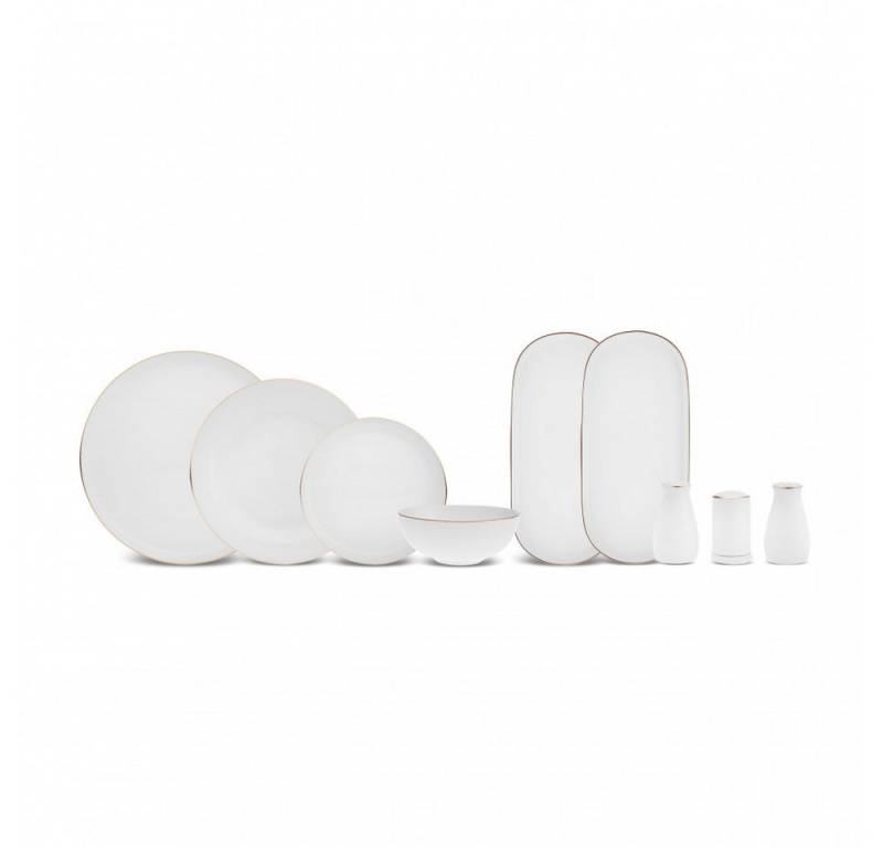 Karaca Geschirr-Set Karaca Favaro Tafelservice für 12 Personen, 53-teilig, Gold von Karaca