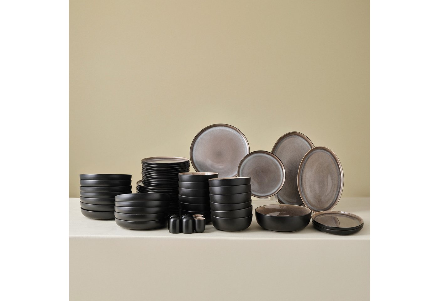 Karaca Geschirr-Set Karaca Mercure Reactive 59-teiliges Geschirrset für 12 Personen von Karaca