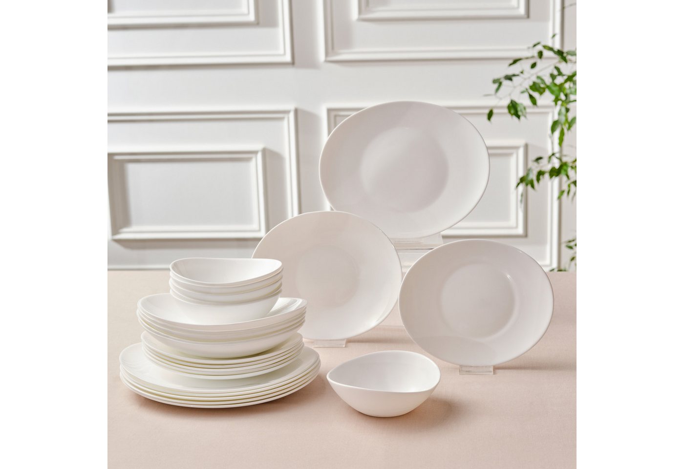 Karaca Geschirr-Set Karaca Weiß Pure Geschirrset Tafelservice Set für 6 Personen, 24 tlg Karaca Geschirr-Set Karaca Weiß Pure Geschirrset Tafelservice Set für 6 Personen, 24 tlg von Karaca