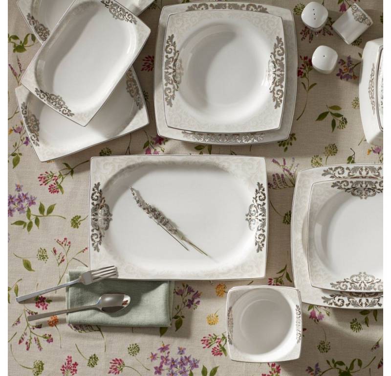 Karaca Geschirr-Set Nazende Cream 60-teiliges Tafelservice Geschirr-Set Fur 12 Personen Karaca Geschirr-Set Nazende Cream 60-teiliges Tafelservice Geschirr-Set Fur 12 Personen von Karaca