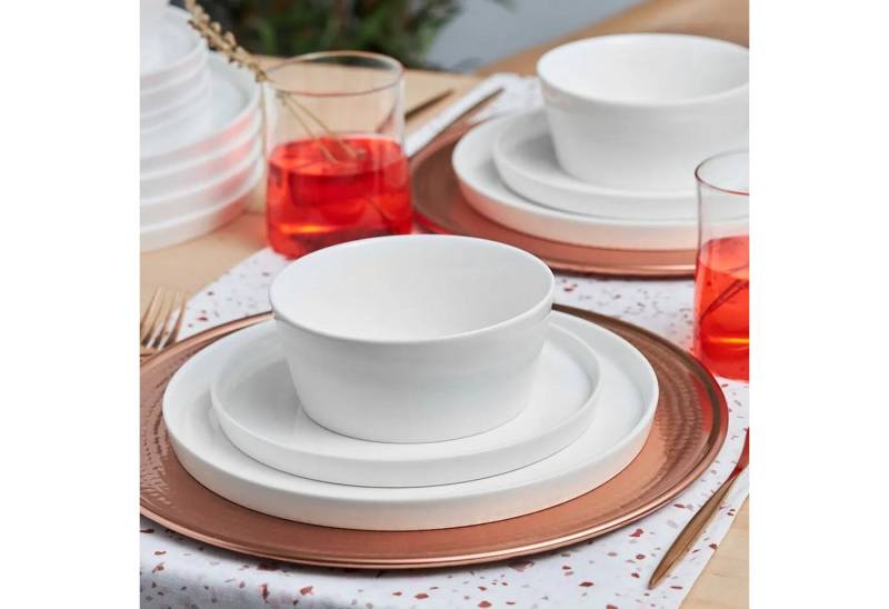 Karaca Geschirr-Set Salvare New Bone Geshirrset 6 Personen, 18-teilig, Kombigeschirr New Bone Tafelservice Tellerset Spülmaschinenfest von Karaca