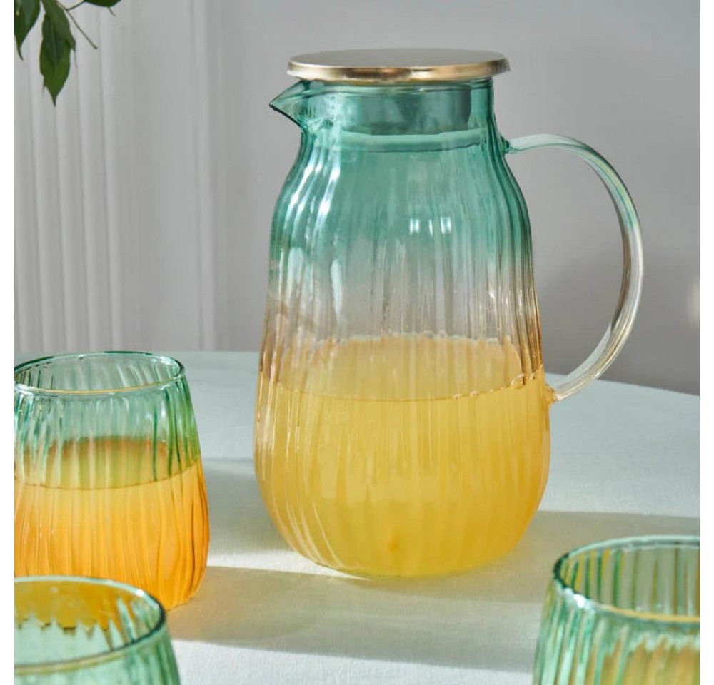 Karaca Glas Karaca Jolie 7-teiliges Wasserset Gelb & Grün von Karaca