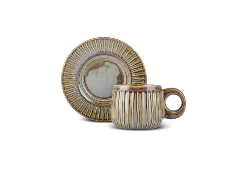Karaca Kaffeeservice Karaca Arthur Grün & Blau Teetasse Mokkatasse Kaffeetasse, 260 ml Karaca Kaffeeservice Karaca Arthur Grün & Blau Teetasse Mokkatasse Kaffeetasse, 260 ml von Karaca