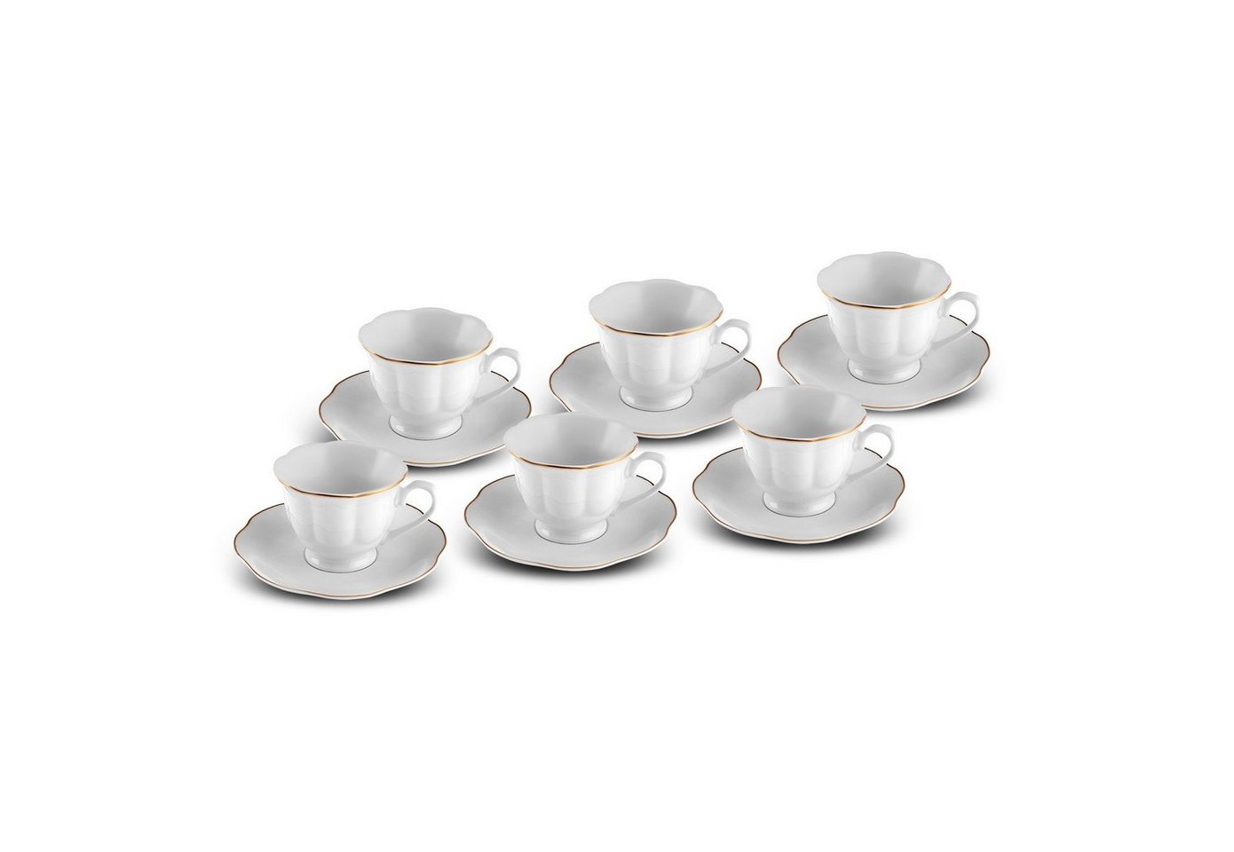 Karaca Kaffeeservice Bell Kaffeetassen-Set, 6 Personen, 90 ml von Karaca