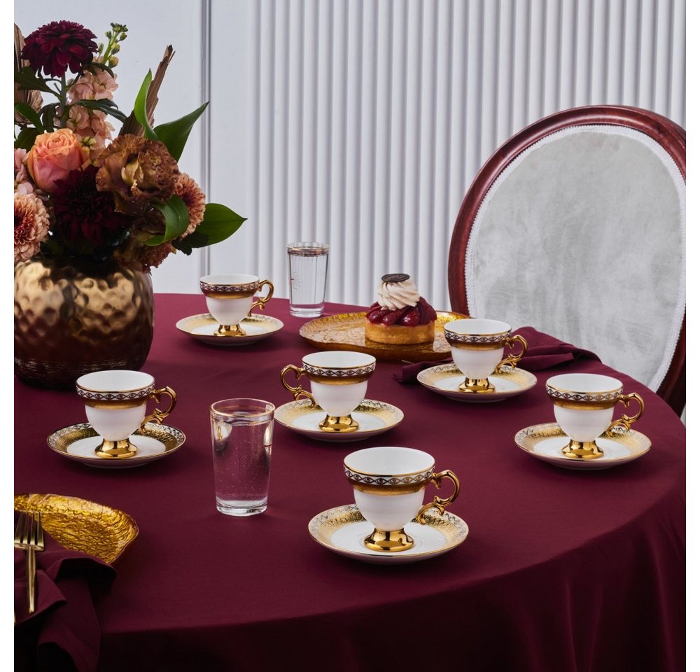 Karaca Kaffeeservice Karaca Hürrem Kaffeetassenset für 6 Personen, 90 ml von Karaca