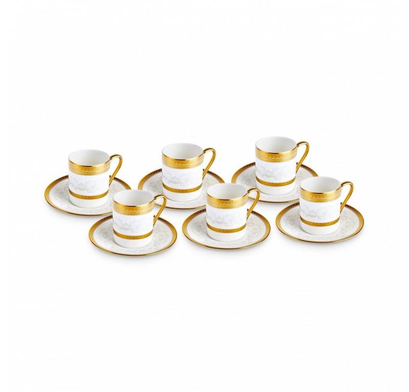 Karaca Kaffeeservice Karaca Royal Bone Charlotte Kaffeetassenset für 6 Personen, 90 ml von Karaca