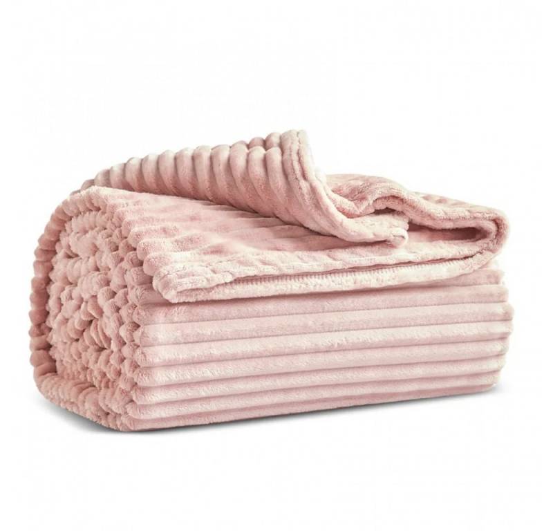 Karaca Tagesdecke Karaca Ruby Stripe, Wellsoft TV-Decke, Rosa von Karaca