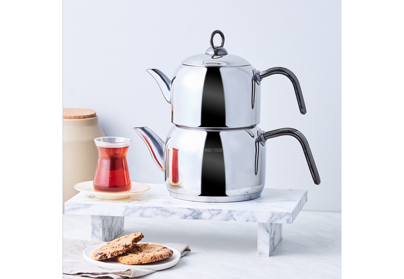Karaca Teekanne Karaca Urban Midi Teekanne aus Metall Tea Maker Turkischer Teekocher Karaca Teekanne Karaca Urban Midi Teekanne aus Metall Tea Maker Turkischer Teekocher von Karaca