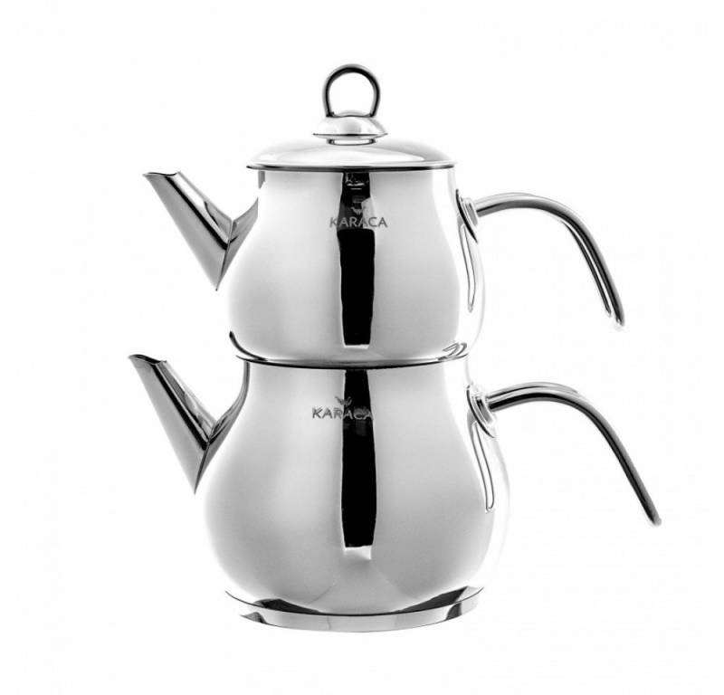 Karaca Teeservice Layla Metall Teekanne Set Turkische Teekannen Teepot, Metall Teekessel Wasserkessel Teesieb Teebereiter von Karaca