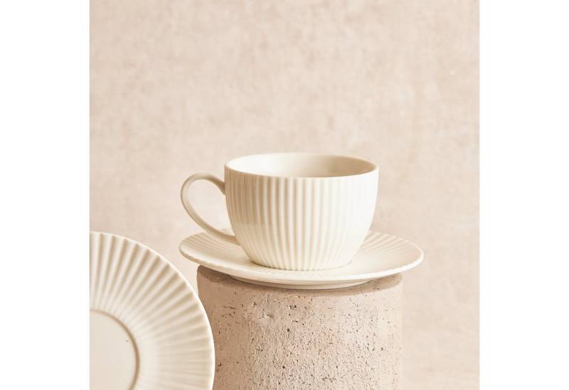 Karaca Teeservice Seashell Teetasse für 6 Personen Espressotasse Mokkatasse 200ml von Karaca