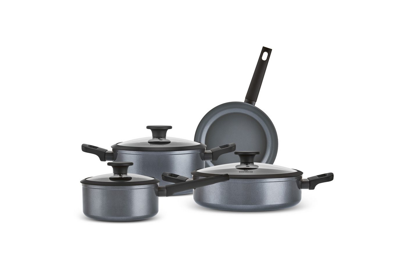 Karaca Topf-Set Karaca Ceramica Iconic Grau Kochgeschirr-Set, 7-tlg., Induktion, Aluminium mit keramischer Beschichtung von Karaca