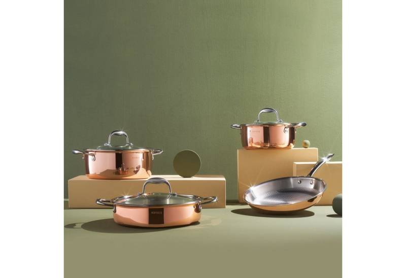 Karaca Topf-Set Karaca Power Steel 316+ 3Ply Kupfer 7 Teile Kochgeschirr Set Karaca Topf-Set Karaca Power Steel 316+ 3Ply Kupfer 7 Teile Kochgeschirr Set von Karaca