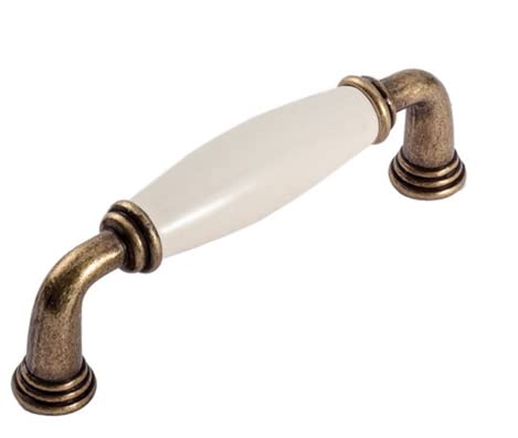 Karan Möbelgriff Rosbach, Zamak Porzellan antik beige, 113 mm x 35 mm x 19 mm, LA 96 mm, Y-207-CREAM-ANTIQUE-96 von Karan