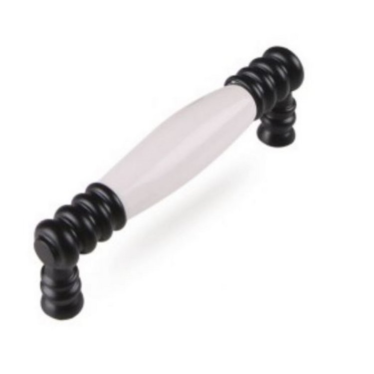 Möbelgriff Porzellan Schwarz uni 96mm von Karan
