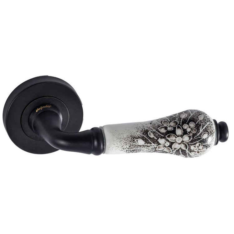 Rosettengarnitur Floral schwarz 15 WC Riegel von Karan