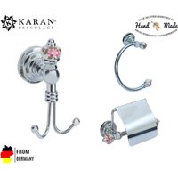 Badezimmer Accessoires Aus Porzellan Und Messing, Handbemalt von Karanbeschlaege