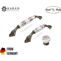 Möbelgriff, Griffe, Schrankgriffe, Möbelknöpfe, Knauf, Kommodengriffe, Porzellan, Schubladengriff, Handarbeit, 128 Mm, 160 Mm von Karanbeschlaege