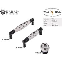 Möbelgriff, Schrankgriff, Schubladengriff, Möbelknopf, Knauf, 64mm 96mm 128mm, Porzellan Handbemalt von Karanbeschlaege