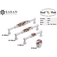 Möbelgriff, Schrankgriff, Schubladengriff, Möbelknopf, Knauf, 64mm 96mm 128mm, Porzellan Handbemalt von Karanbeschlaege