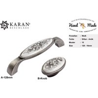 Möbelgriff, Schrankgriff, Schubladengriff, Möbelknopf, Knauf, 64mm 96mm 128mm, Porzellan Handbemalt von Karanbeschlaege