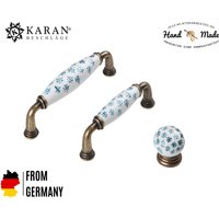 Möbelgriff, Schrankgriff, Schubladengriff, Möbelknopf, Knauf, 64mm 96mm 128mm, Porzellan Handbemalt von Karanbeschlaege