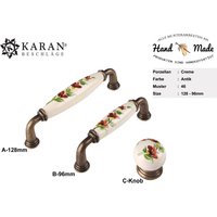 Möbelgriff, Schrankgriff, Schubladengriff, Möbelknopf, Knauf, 64mm 96mm 128mm, Porzellan Handbemalt von Karanbeschlaege