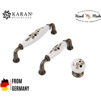 Möbelgriff, Schrankgriff, Schubladengriff, Möbelknopf, Knauf, 64mm 96mm 128mm, Porzellan Handbemalt von Karanbeschlaege