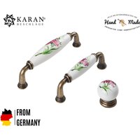 Möbelgriff, Schrankgriff, Schubladengriff, Möbelknopf, Knauf, 64mm 96mm 128mm, Porzellan Handbemalt von Karanbeschlaege