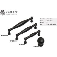 Möbelgriff, Schrankgriff, Schubladengriff, Möbelknopf, Knauf, 64mm 96mm 128mm, Porzellan Handbemalt von Karanbeschlaege