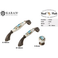 Möbelgriff, Schrankgriff, Schubladengriff, Möbelknopf, Knauf, 64mm 96mm 128mm, Porzellan Handbemalt von Karanbeschlaege