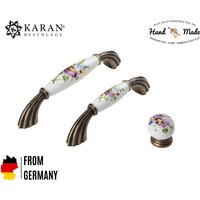 Möbelgriff, Schrankgriff, Schubladengriff, Möbelknopf, Knauf, 64mm 96mm 128mm, Porzellan Handbemalt von Karanbeschlaege